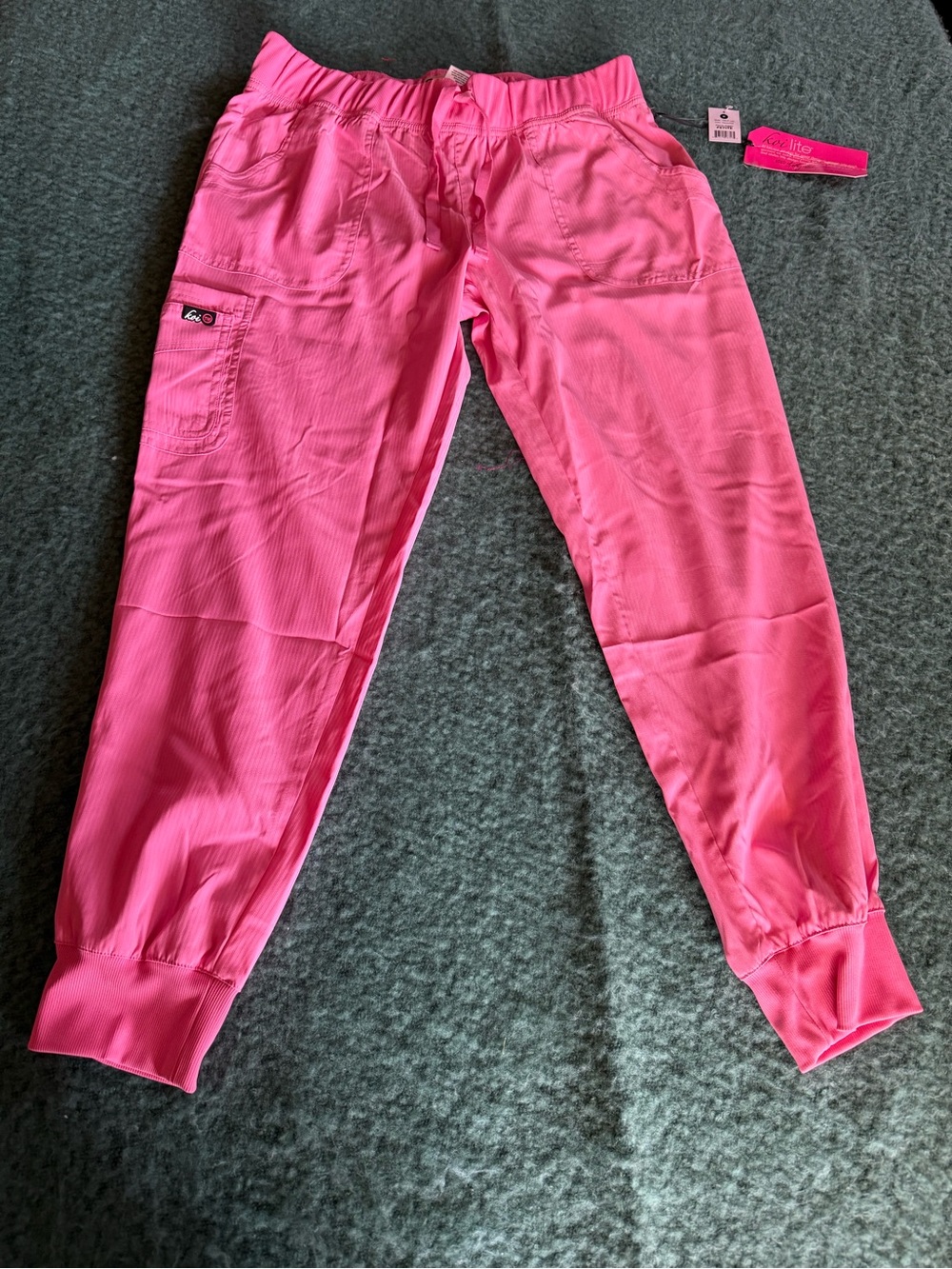 KOI LITE PERFORMANCE STRETCH FIERCE JOGGER PANTS PEONY PINK M/P